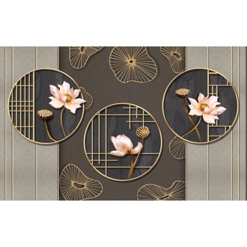 Фреска Кувшинки в золотых нитях