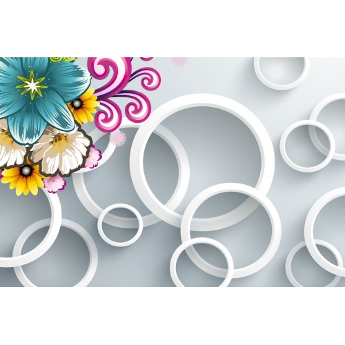 Фреска Роспись цветов в витражах