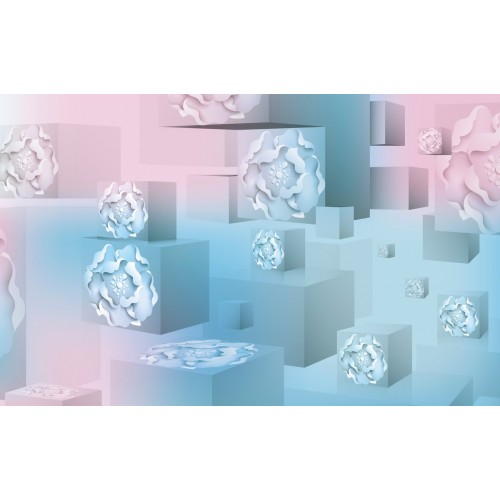 Розовые кубы в пионах