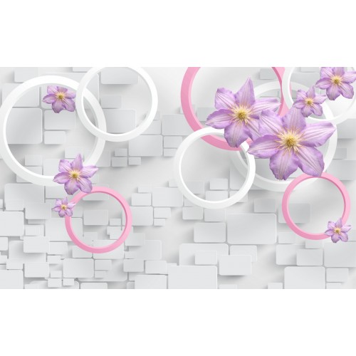 Фреска Чарующие фиолетовые цветы