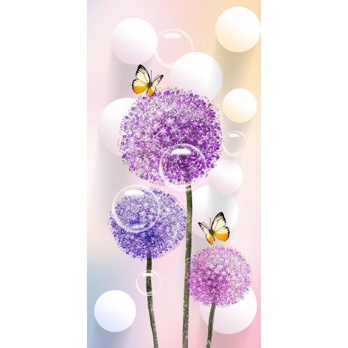 Фиолетовые шары с бабочками