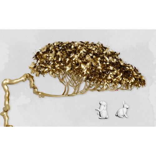 Зайцы по золотым деревом