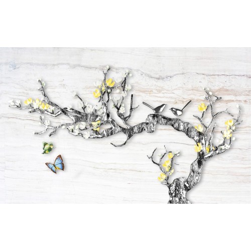 Фреска Бабочки у цветущего дерева