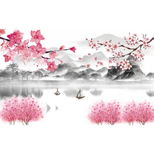 Фреска Лодка рыбака в утренней дымке