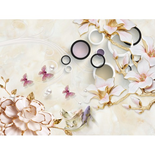 Цветы в молочных волнах