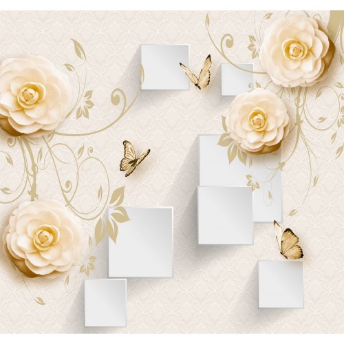 Фреска Небесные белые цветы