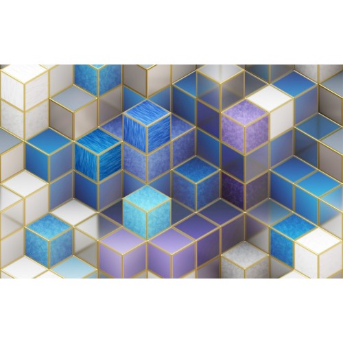 Фреска Мозаичная графика в пурпурных тонах