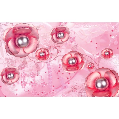 Фреска Жемчуг в розовых маках