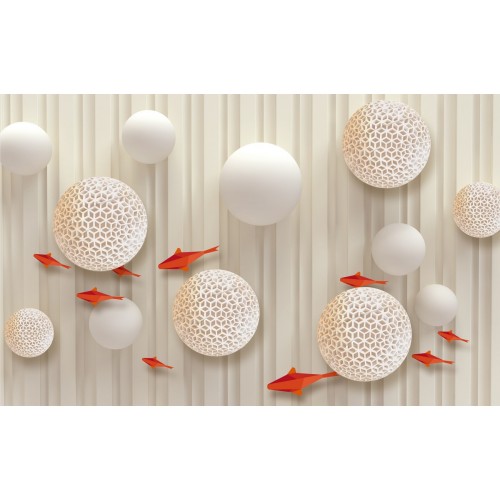 Фреска Сферы с золотыми рыбками