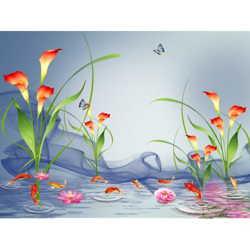 Огненные каллы в воде