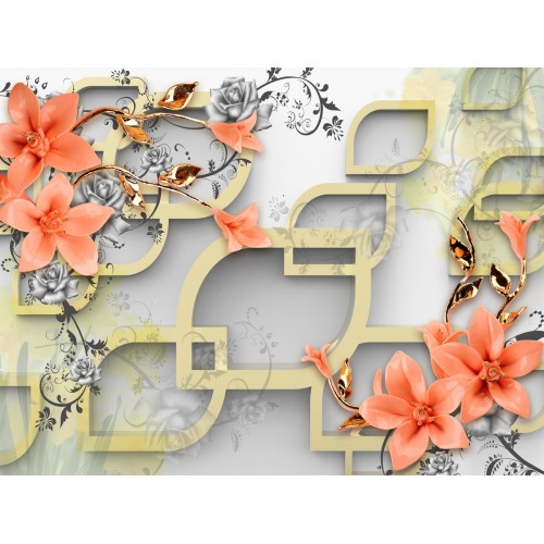 Фреска Роскошь оранжевых лилий