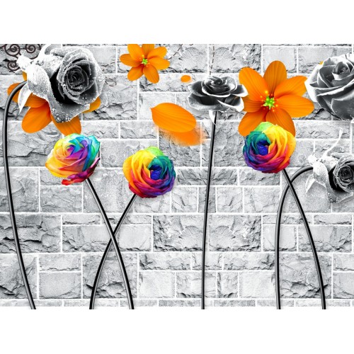 Фреска Радужные розы