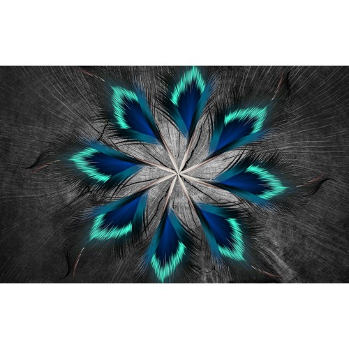 Фреска Павлиньи перья индиго