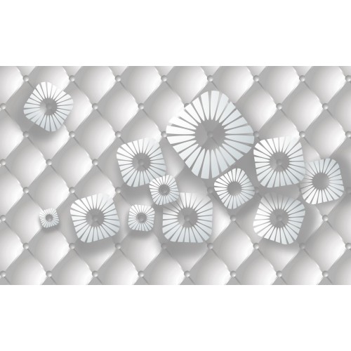 Фреска Футуристические цветы в платине