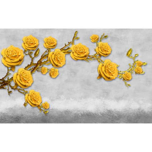 Фреска Ветка золотых роз