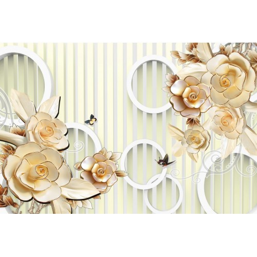 Фреска Песочные розы в кремовых фигурах