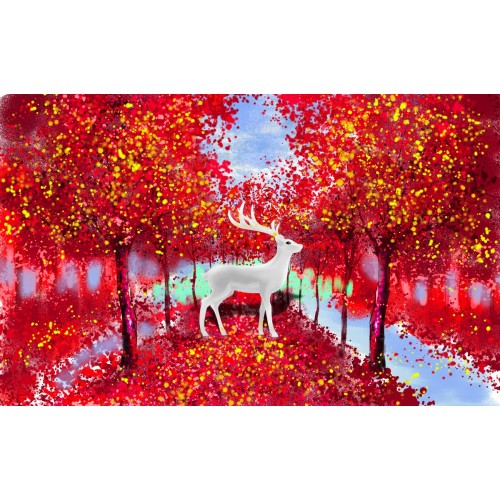 Фреска Олень в багровых чудеса