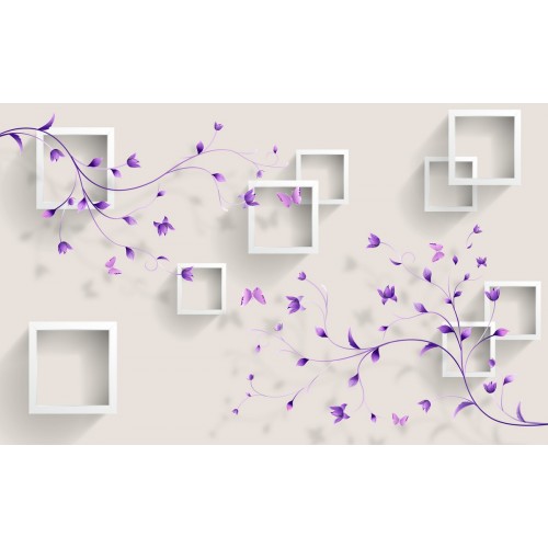 Фреска Фиолетовые бабочки в графике