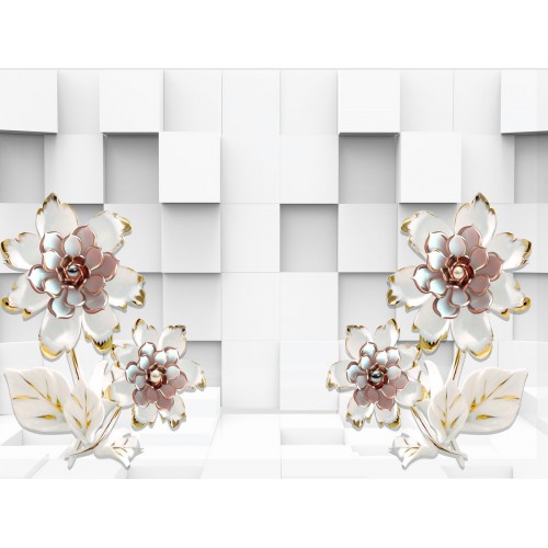 Фреска Перламутровые цветы в графике