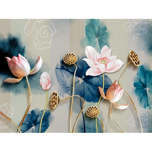 Фреска Глубинные тона розовых кувшинок