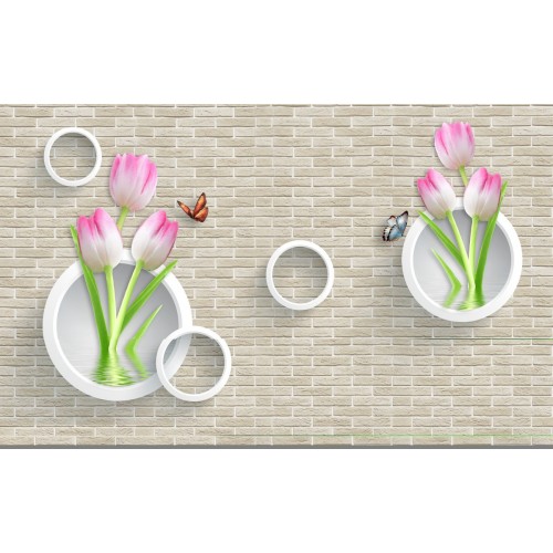 Фреска Тюльпаны в серебрянных кольцах