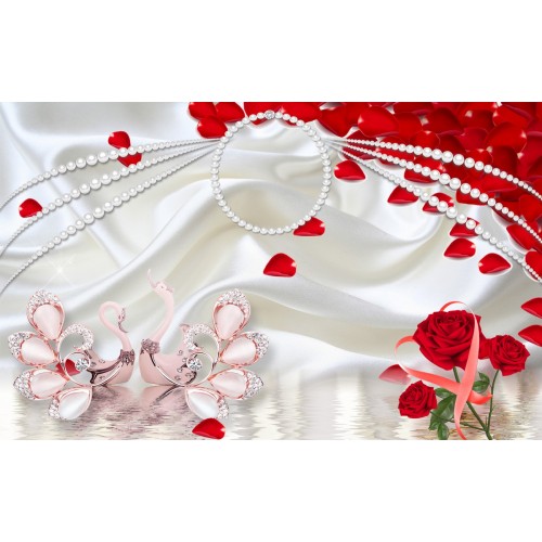 Жемчужные кольца в розах