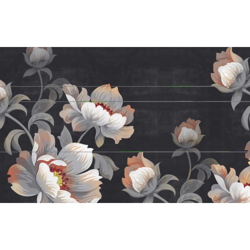 Фреска Маслянные пионы в ночи