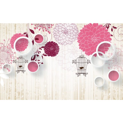 Фреска Певчие птички в цветах