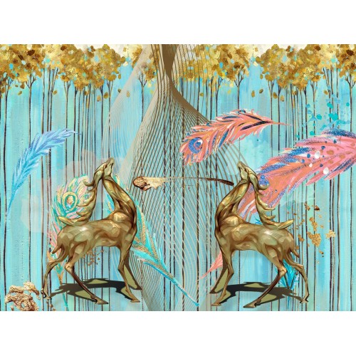 Фреска Идеальные золотые силуэты