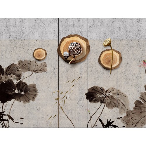 Лотосы в серо-бежевых тонах