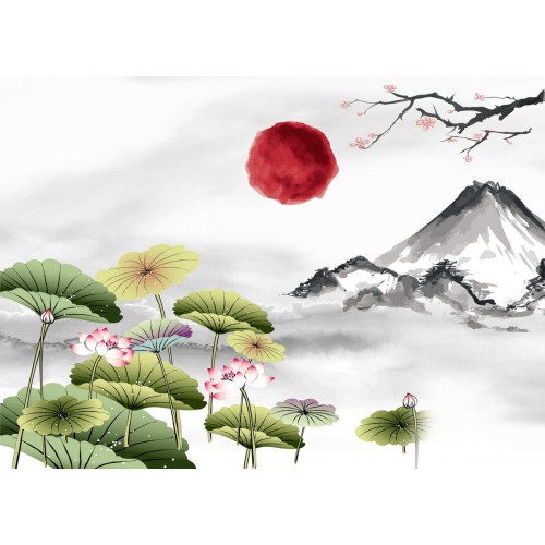 Фреска Красное солнце поднебесной