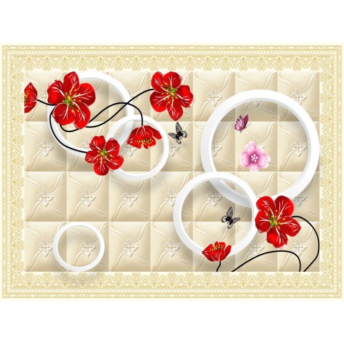 Красные маки в кольцах