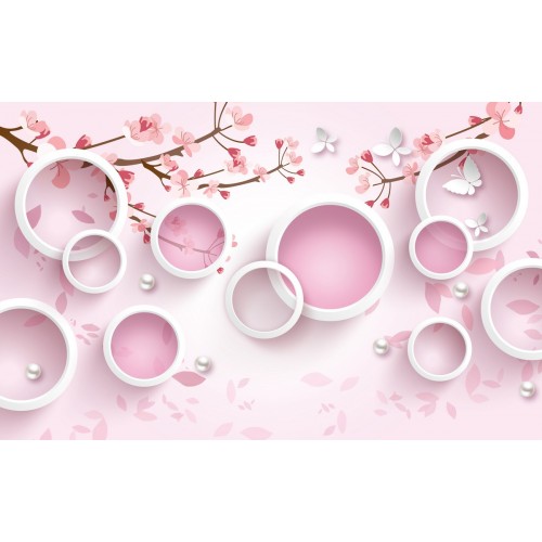 Фреска В цветах розовой вишни