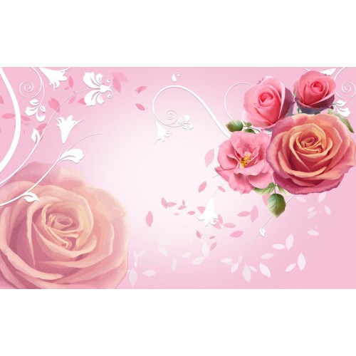 Фреска Розовая элегантность
