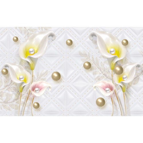 Фреска Каллы в золотом жемчуге