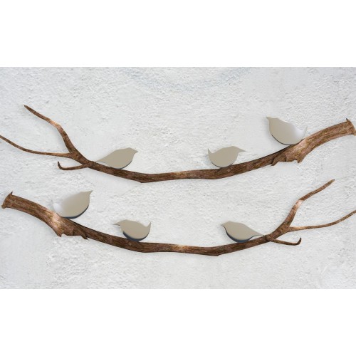 Фреска Платиновые птички на ветке