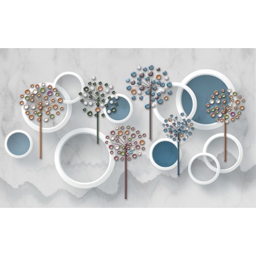 Фреска Деревья в самоцветах