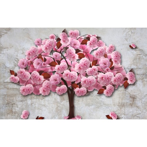 Фреска Цветущее розовое дерево