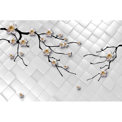 Фреска Сакура в платиновых нотках