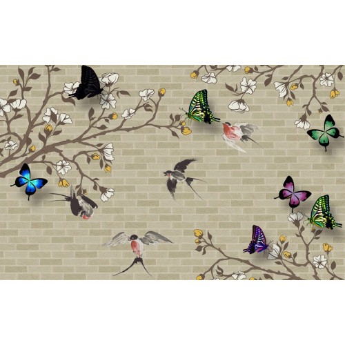 Фреска Радужные бабочки