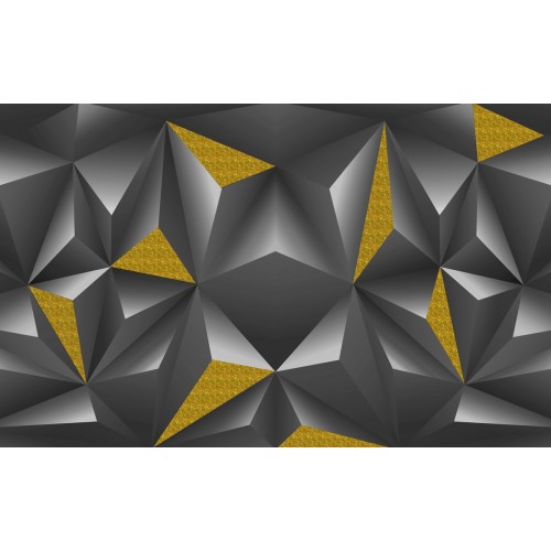 Фреска Графитово-золотые треугольники