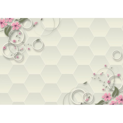 Фреска Магические цветы в кольцах