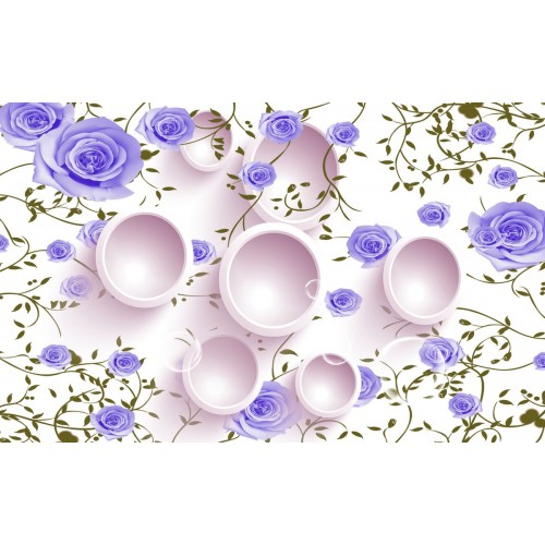 Фреска Фиолетовые розы 3D