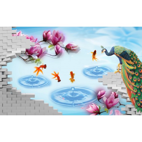 Фреска Роскошный павлин