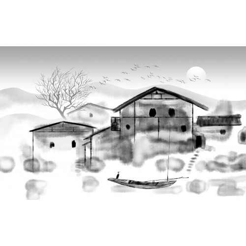 Фреска Восточный закат в в графите