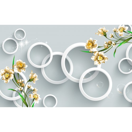 Гвоздика/нарцисс в кольцах 3D