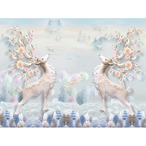 Волшебные олени в лесу