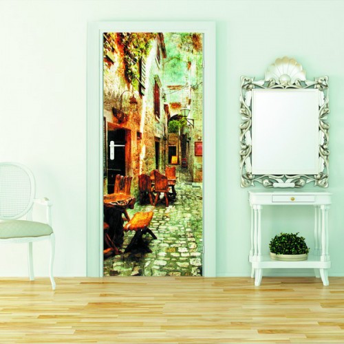 Фотообои Итальянский Переулок на дверь Антимаркер Door's c-065