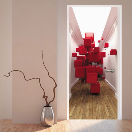 Фотообои красные кубы Doorfix d-014