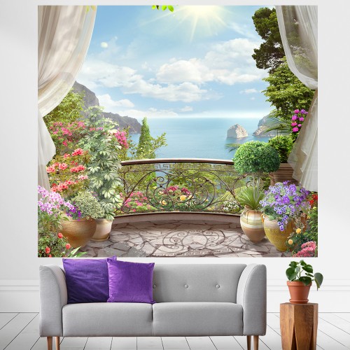 Фотообои Milan (Цветочный балкон), M 5139, 200х180 см